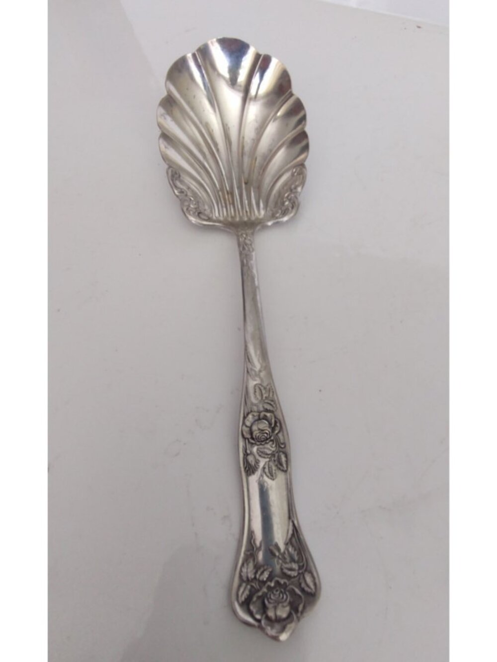 Royal Plate Co Rosalie SHELL 8 1/2" Serving Spoon - Silverplate - 1900's’s